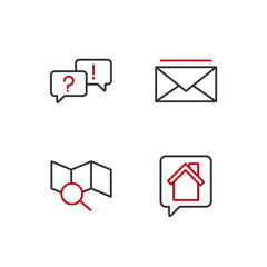 contact us set icon, isolated contact us set sign icon, vector illustration