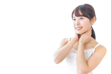 マッサージをする若い女性
