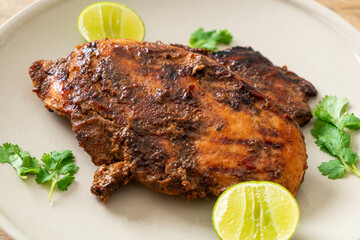 spicy grilled jamaican jerk chicken