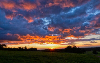 sunrise over a field