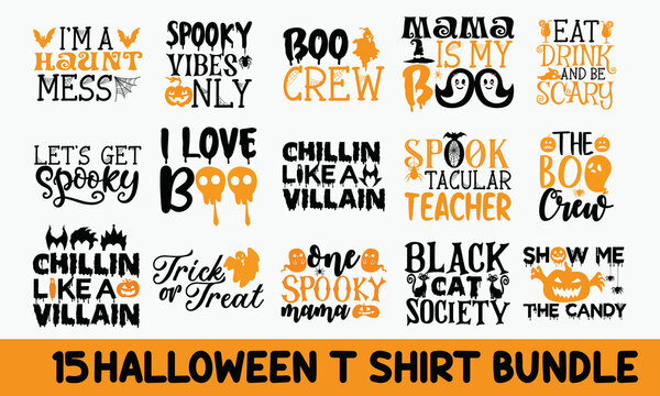 Halloween T Shirt Design Bundle 