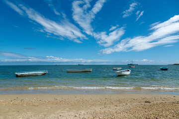 Fishing boat at Bain des Dames,  fishing spot found near Cassis in Port Louis, Mauritius.