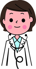お医者さん女性聴診器