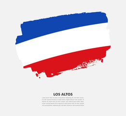 Hand drawn brush flag of Los Altos on white background. National day of Los Altos brush illustration