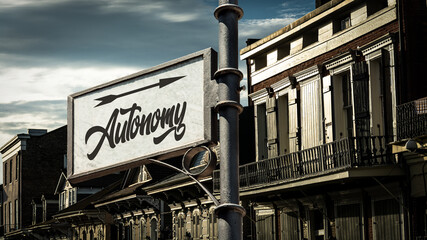 Obraz premium Street Sign to Autonomy