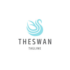 Luxurious swan logo icon design template flat vector illustration