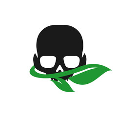 Illustration Vector Graphic of Leaf Skull Logo. Perfect to use for Technology Company