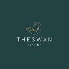 Luxurious swan logo icon design template flat vector illustration © SachyStd