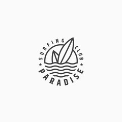 surfing logo icon design template flat vector illustration