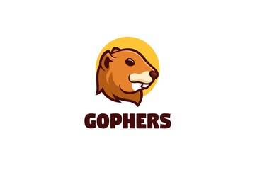 Cute Gophers Mascot Logo Template - obrazy, fototapety, plakaty