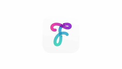 Dynamic fresh colorful logo letter F