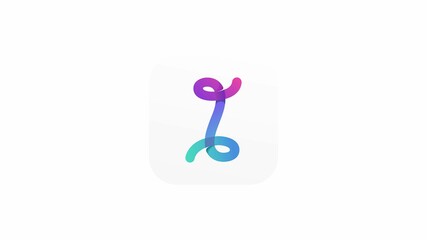 Dynamic fresh colorful logo letter I