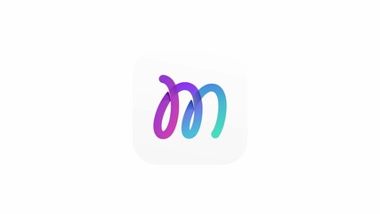 Dynamic fresh colorful logo letter M