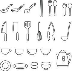Kitchen Utensils Cutlery Kitchenware Icons