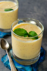 Paleo Mango and Tapioca pudding, with tapioca pearls