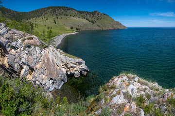 View of the Tazheran coast of Lake Baikal