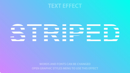 Editable striped text effect with bold patterns (EPS10 vector). Perfect for fashion branding, sporty designs, and creative headlines - fully customizable colors and typography