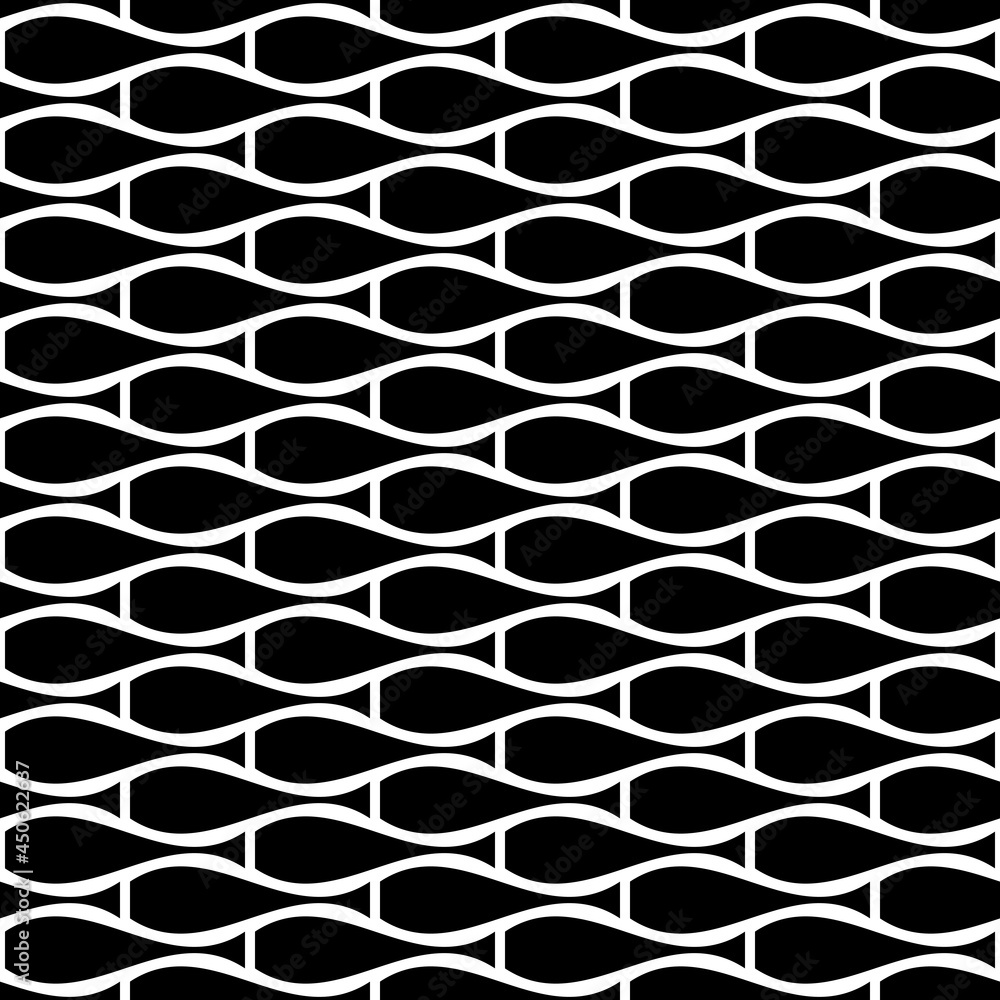 Poster seamless twisted bricks. black minimal wallpaper with black shapes.