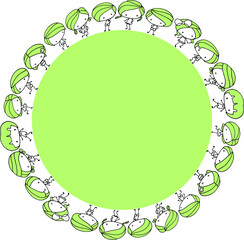 vector cartoon boys and girls background border