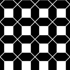 Repeated monochrome pattern. Vector seamless octagons with white square in center.