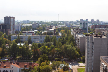 aerial view of the streets of Izhevsk