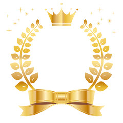 ランキング 月桂樹 月桂冠 金色 ゴールド リボン