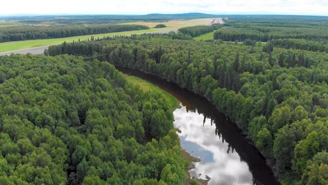 4K Drone Video of Chena River Lakes Flood Control Project by U.S. Army Corps of Engineers near North Pole, Alaska