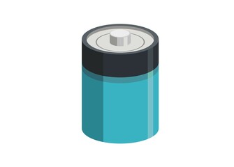 C battery. Simple flat illustration.