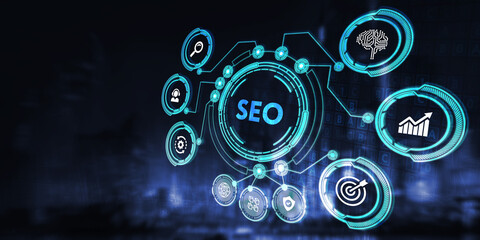 Business, Technology, Internet and network concept. SEO Search engine optimization marketing ranking.
