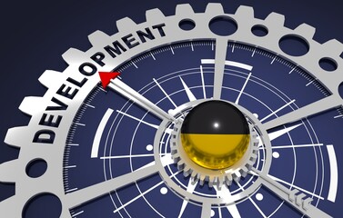 Global business and economic solutions concept. 3D illustration