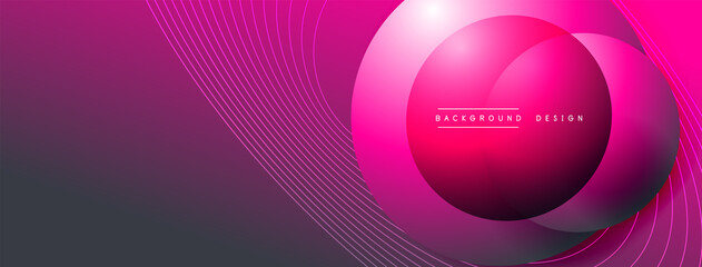 Gradient circles with shadows. Vector techno abstract background. Modern overlapping forms wallpaper background, design template