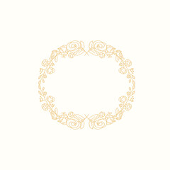 Floral doodle wreath design vector