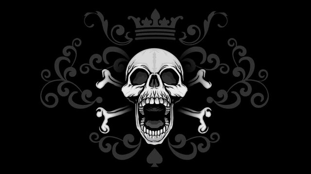 Gothic sign with skull, grunge vintage design