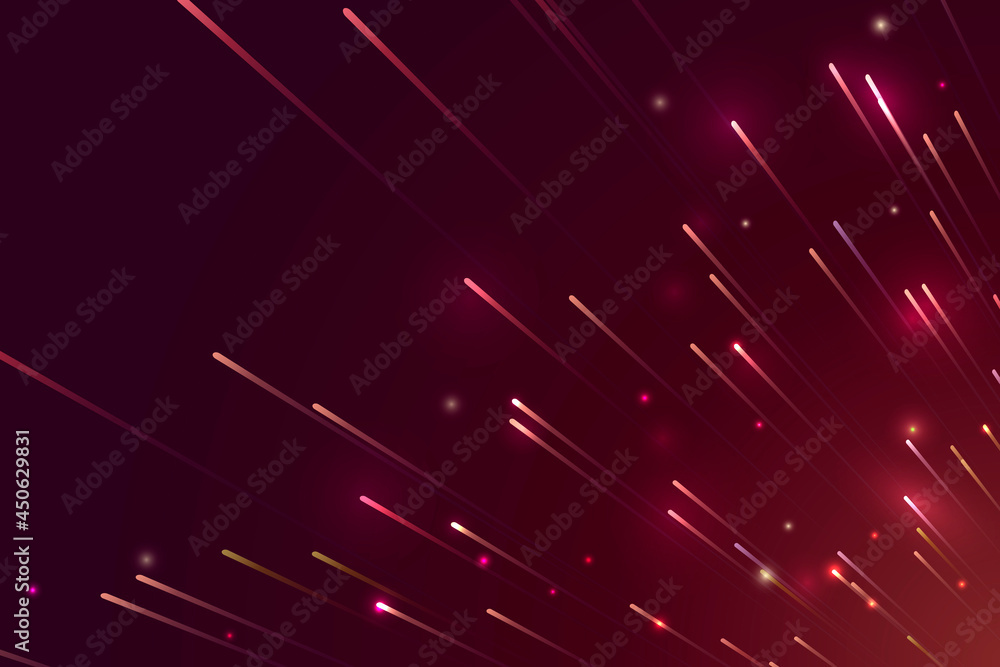 Wall mural red neon meteor background design vector