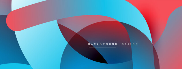 Obraz premium Abstract overlapping lines and circles geometric background with gradient colors