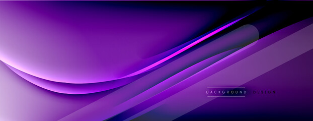 Abstract background - lines composition created with lights and shadows. Technology or business digital template. Trendy simple fluid color gradient abstract background with dynamic