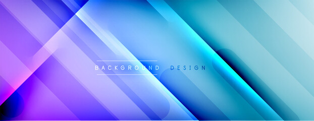 Fototapeta premium Abstract background - lines composition created with lights and shadows. Technology or business digital template. Trendy simple fluid color gradient abstract background with dynamic