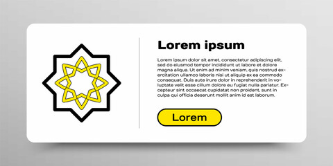 Line Islamic octagonal star ornament icon isolated on white background. Colorful outline concept. Vector