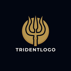 trident poseidon logo design vector element - obrazy, fototapety, plakaty