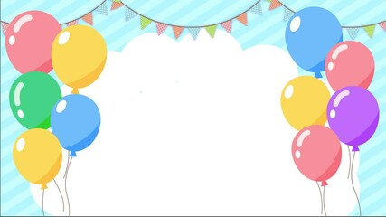 Animation of party poppers and blue sky