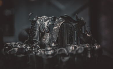 Object printed on metal 3d printer close-up