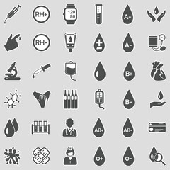 Blood Icons. Sticker Design. Vector Illustration.