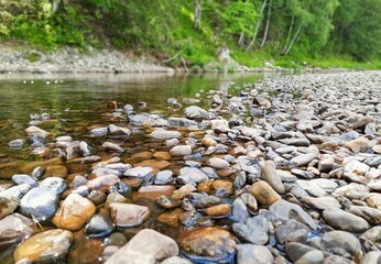 Abstraction. Rocky river bank.