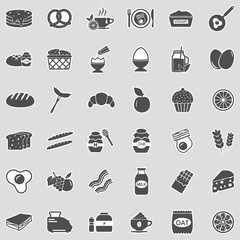 Breakfast Icons. Sticker Design. Vector Illustration.
