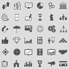 Business And Finance Icons. Sticker Design. Vector Illustration.
