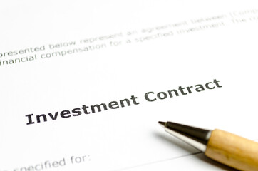 Investment contract with wooden pen