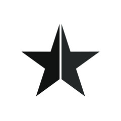 vector image of a star cut in the middle