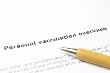 Personal vaccination overwieu with wooden pen