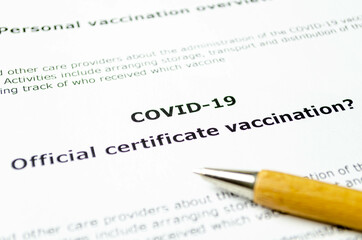 Covid 19 official vaccination certificate