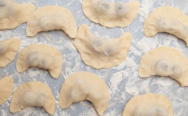 Close-up of dumplings with cherries.